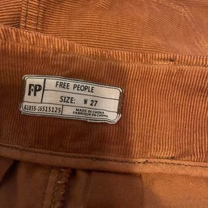 Free People Burnt Orange Flare Corduroy Pants